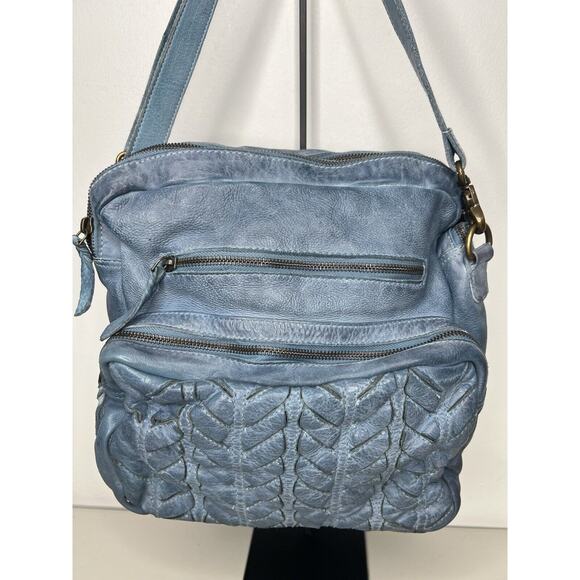 Amsterdam Heritage Handbags - Amsterdam Heritage Blue Cow Leather Shoulder Bag Slouch